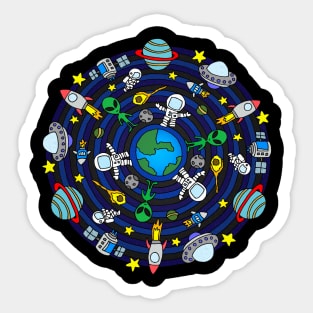 Space Themed Mandala Sticker